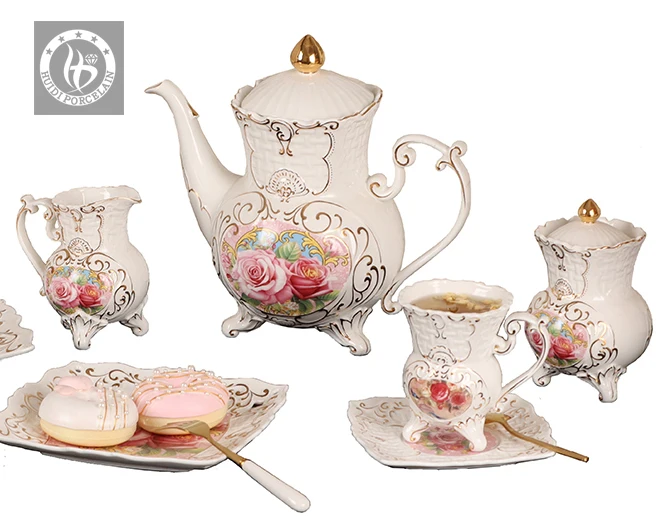 China best selling royal products bone china tea set porcelain storage bottle new bone china porcelain tea set