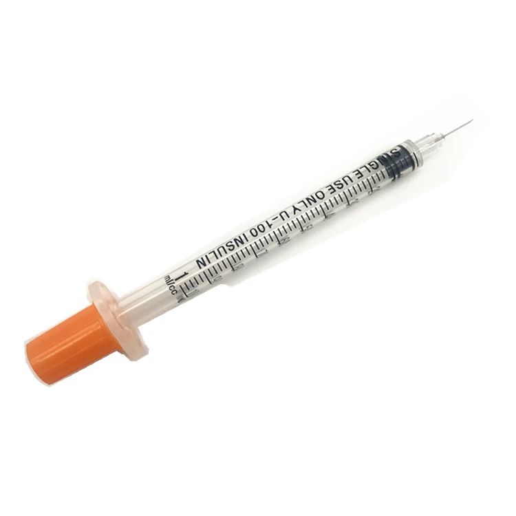 Disposable Insulin Syringe 1 ml 0.5ml 0.3ml Diabetic Insulin Syringe with Fixed Needle