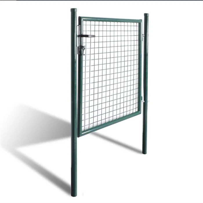 Dark Green Powder-Coated Steel Pedestrian Gate for Garden Fencing