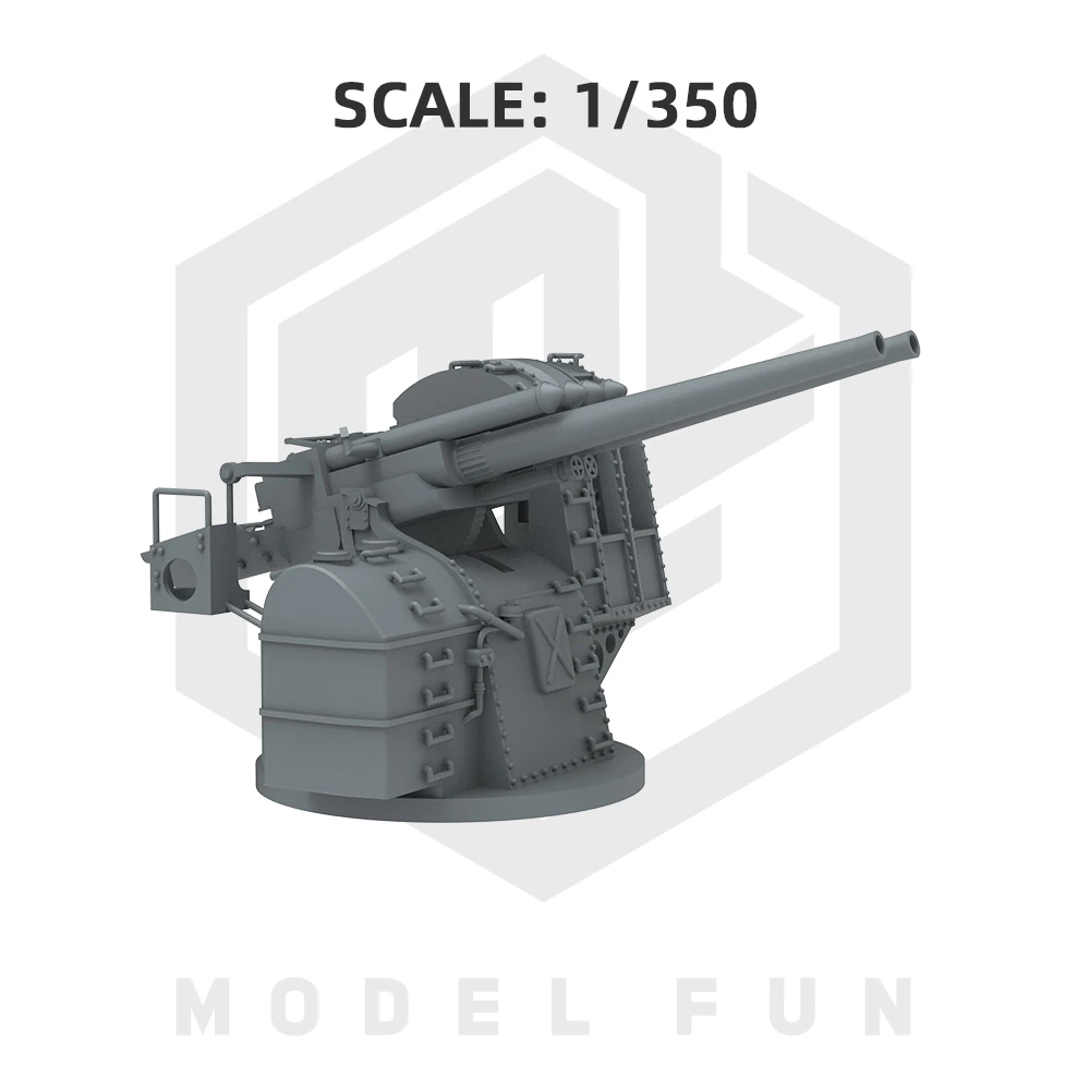 1/350 Type 89 127mm AA-GUN For IJN WARSHIPS 3D PRINTED MODEL NAVY WEAPON MODEL RESIN MODEL MFP35010