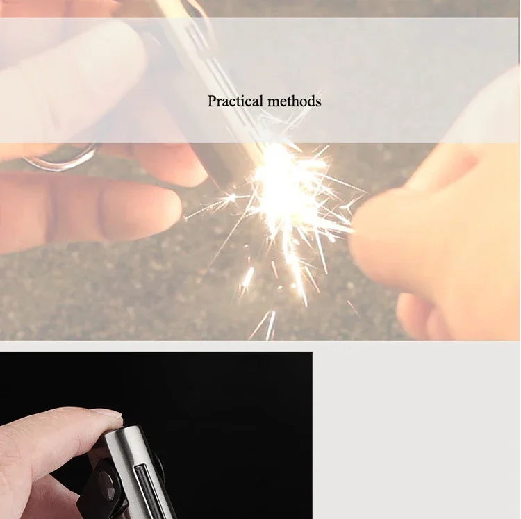 wholesale customized metal kerosene cigarette oil smoking accessories keychain matchstick flint lighter