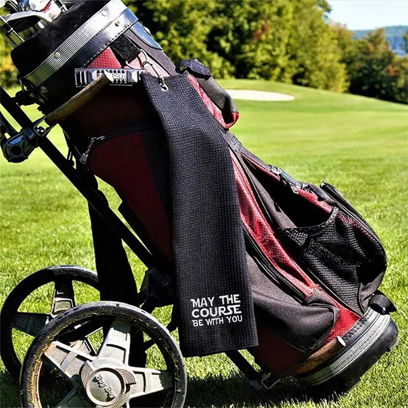 Microfiber waffle  golf towel with clip microfiber golf towel