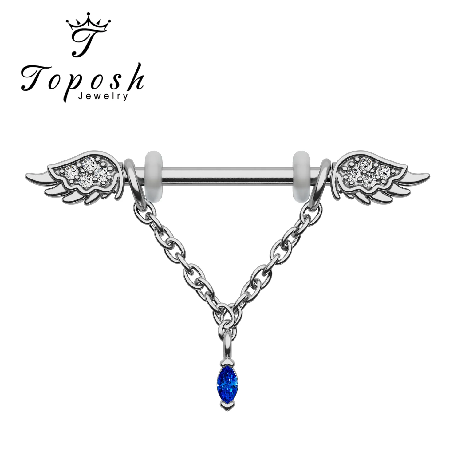 316L Stainless F136 Titanium Nipple Bar With Marquise Zircon Piercing Jewelry Nipple Barbell Nipple Ring Piercing Body Jewelry