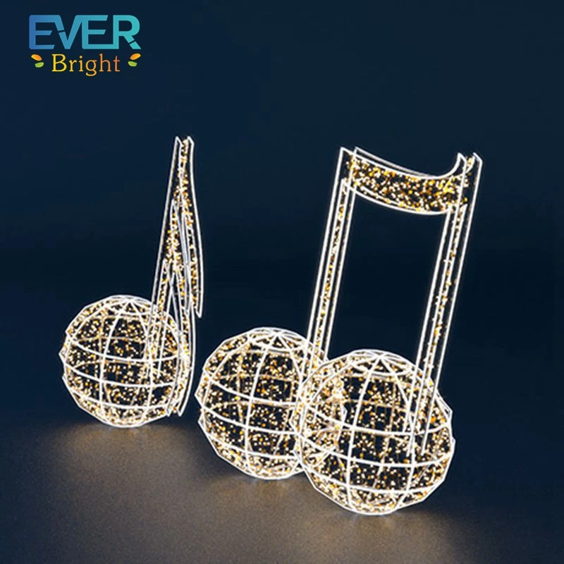 3d giant outdoor decoration led musical instrument piano guita violin saxophone trumpet sculpture motif light