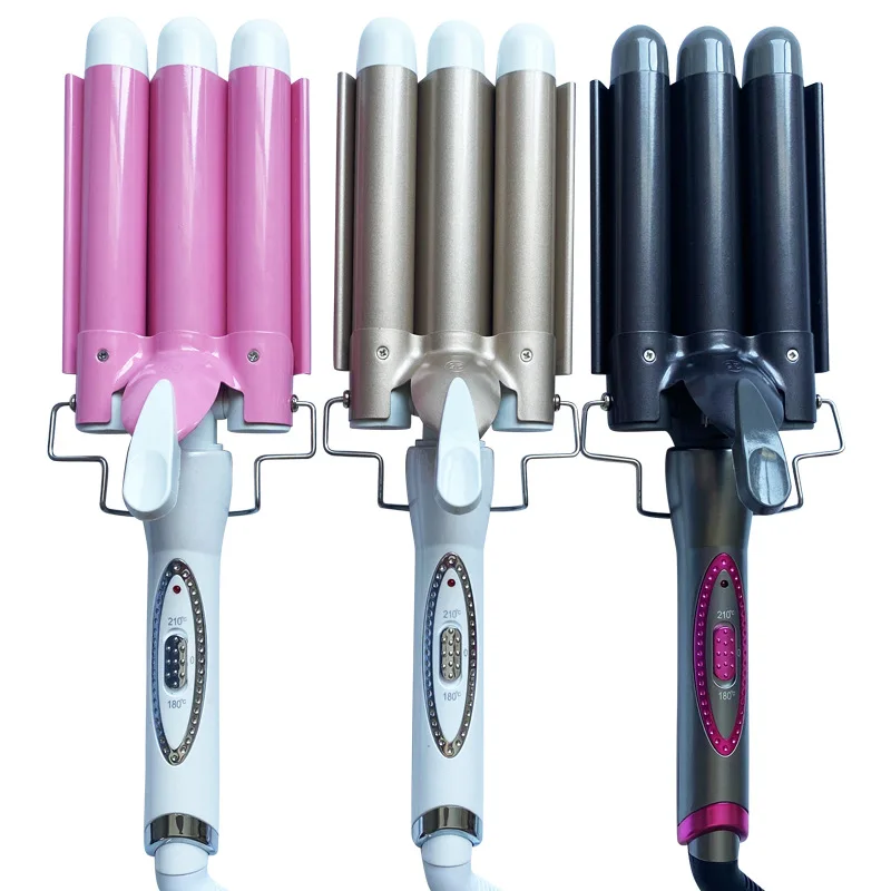 Top Seller Wholesale adjustable curling iron 25mm 3 barrel hair curler mermade mermaid hair waver 	 deutsch crimping tool