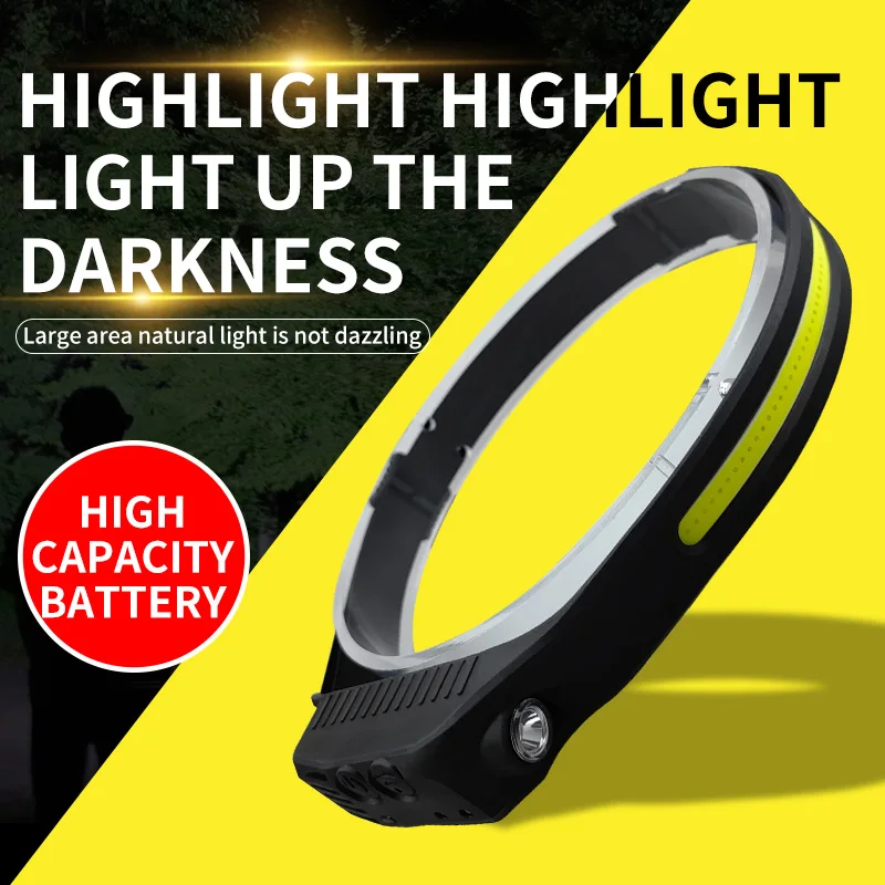 Wave Sensing Headlights Waterproof Running Red LED Light Battery Headlamp