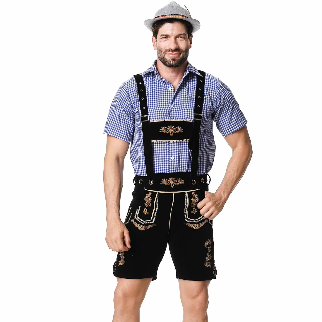 Party German Beer Okotoberfest Bavarian Guy Mens Lederhosen Adult Halloween Costumes Fancy Dress Outfit