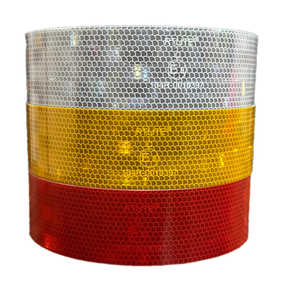 Acrylic CE MARK 2INCH PMMA Yellow  Metallized Vinyl Adhes Sticker E8 Reflective Tape Cinta Reflectiva