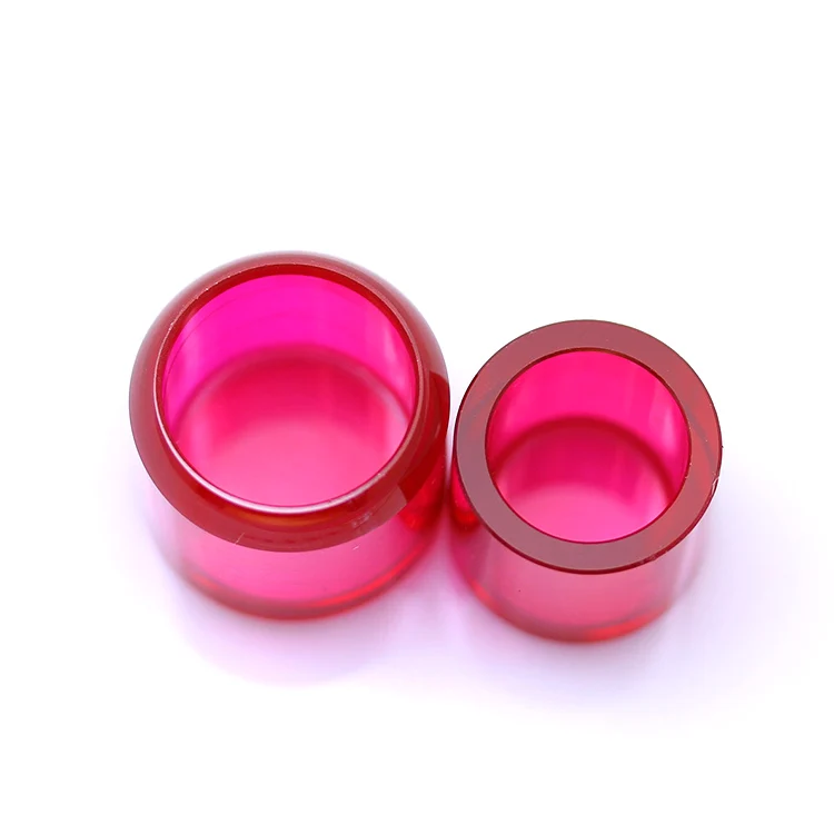 Customized Large Hole Cylinder Loose Rose  Ruby Corundum Gemstones Synthetic Ruby Corundum Stone Manufacturer Prices