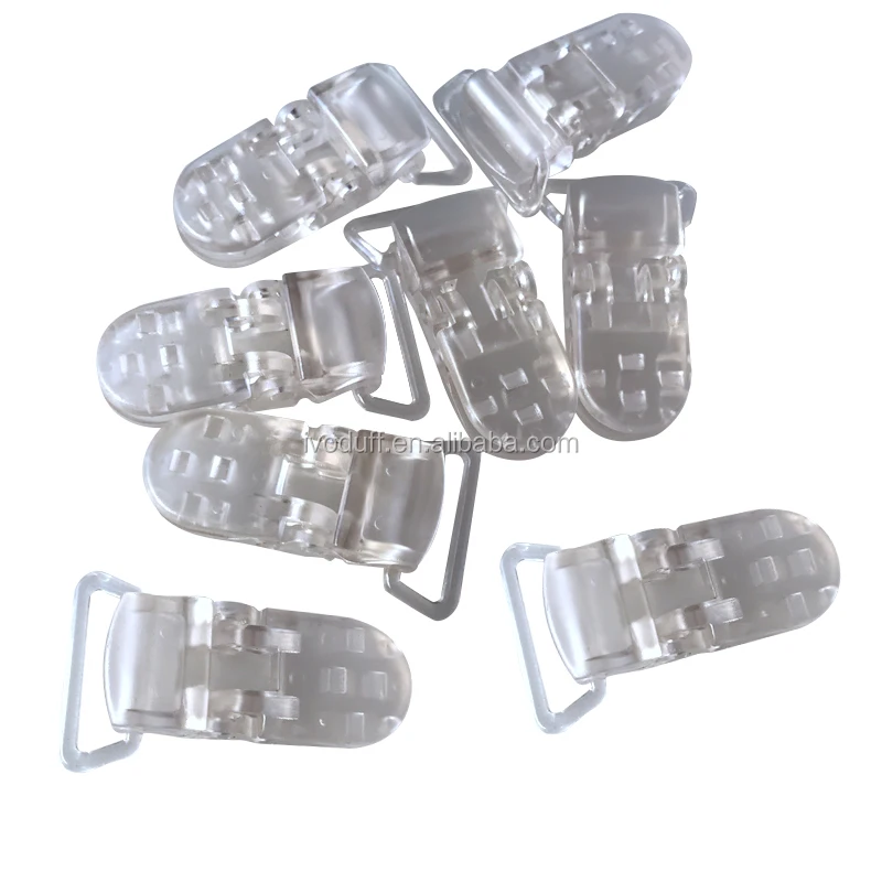Оптовая продажа, прозрачный пластиковый зажим для подтяжек высокого качества, 25 мм