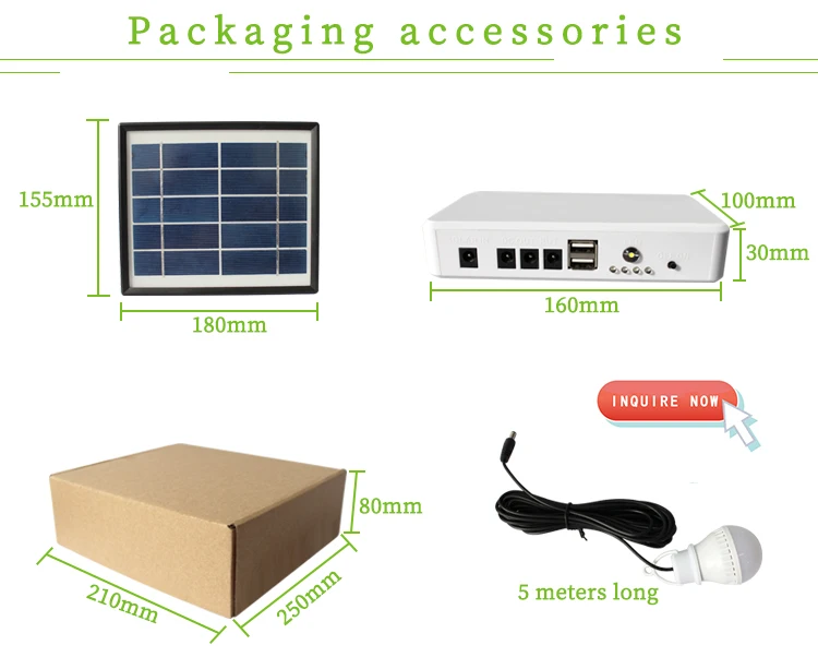 5v 5w solar kits light home mini solar system lamp
