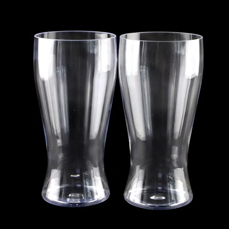 Customized logo BPA free tritan beer glass drinking cup clear recyclable unbreakable plastic beer cup