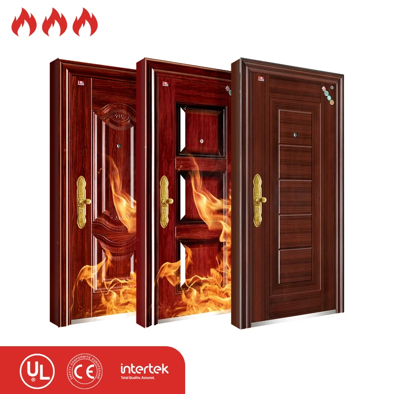 Огнеупорные защитные стальные двери для домов противопожарный защищенный канал больничные Школьные Ворота сертификаты UL
