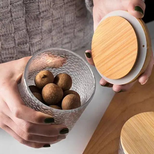 HOT SALE CHEAPER Hammer grain glass sealed jar kitchen miscellaneous grain and tea storage storage jar coffee bean tea jar