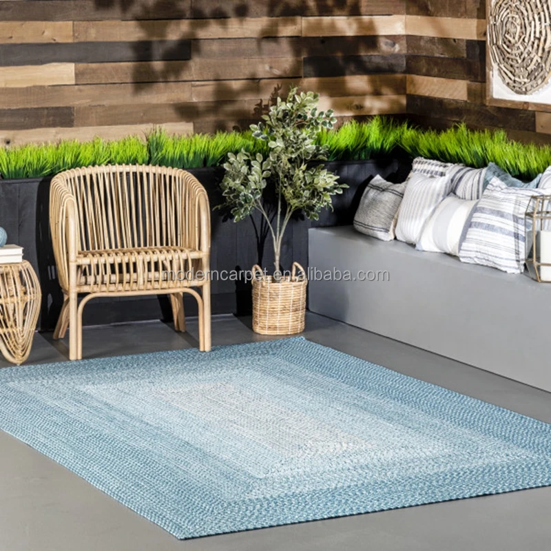 PP braided outdoor rugs polypropylene waterproof patio outdoor furniture rugs carpet floor mats