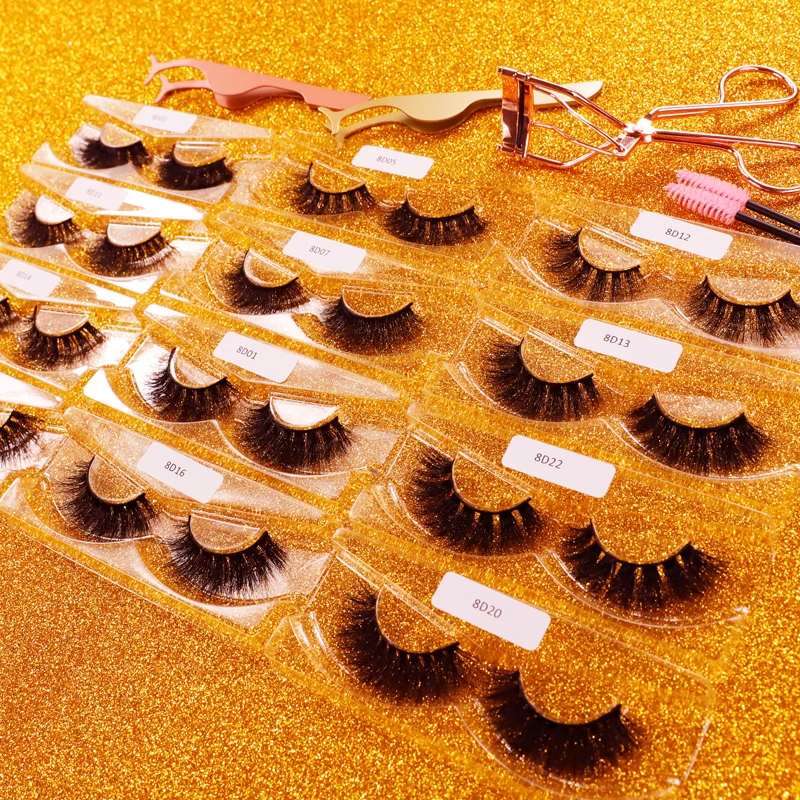 wholesale Long And Short Private Label 3d Strip 100% Handmade Real 20mm real Mink Fur Eyelash