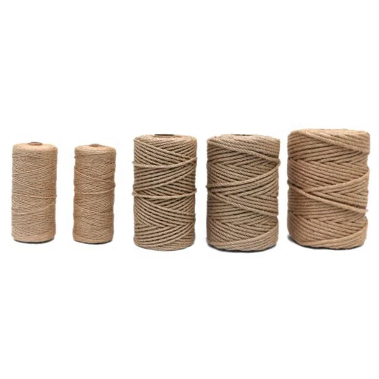 100% natrual yarn 3-ply twisted string 100m 200m ball 180m cotton cord hemp sisal yarn  jute twisted rope twine