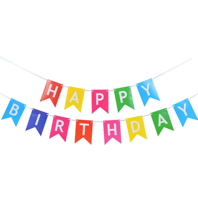  Nicro Happy Birthday Banner Letter Fishtail Party Supplies Festival