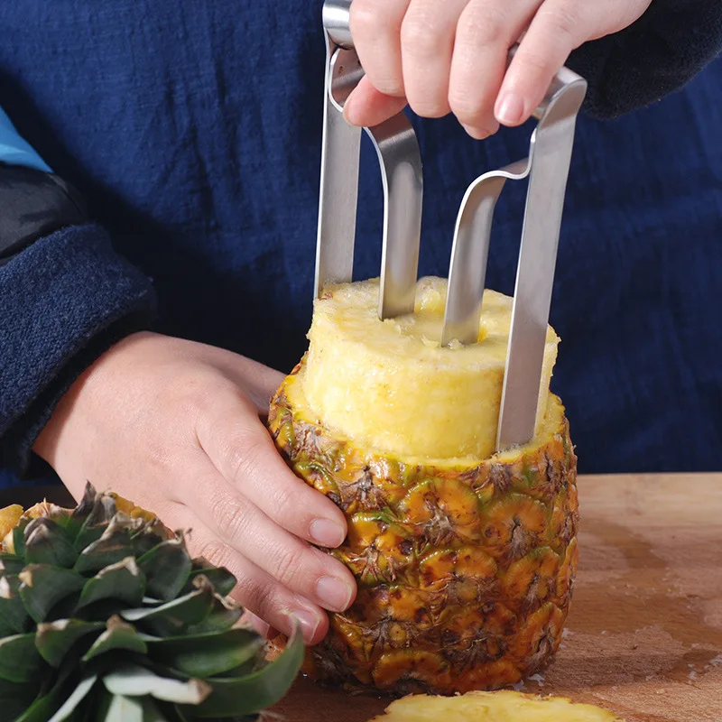 Home Kitchen Pineapple Peeler Cutter Fruit Tools Meat Extractor Cut Corer Remover Stainless Steel Pineapple Meat Remover
