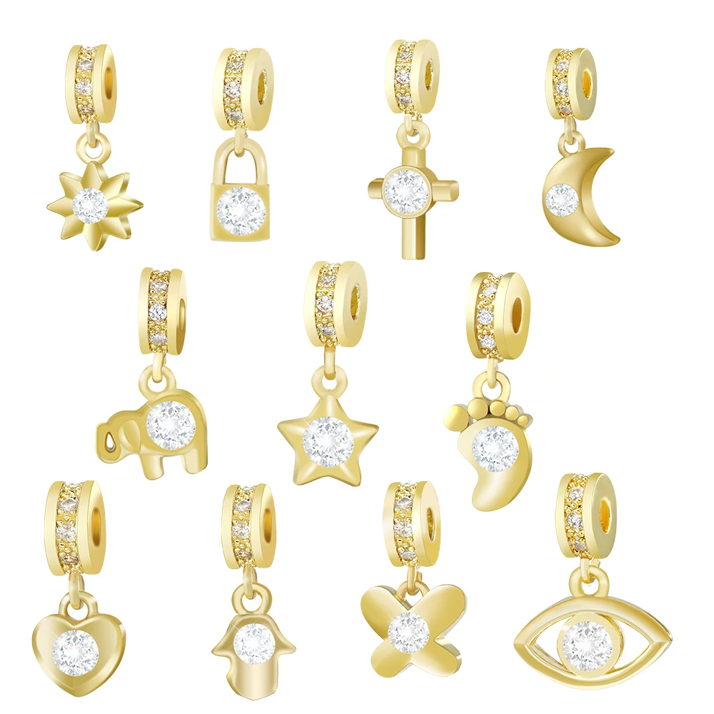 Beautiful Style  Bracelet Necklace Pendant Charms For Bracelet Making Jewelry CZ Pendant Charms