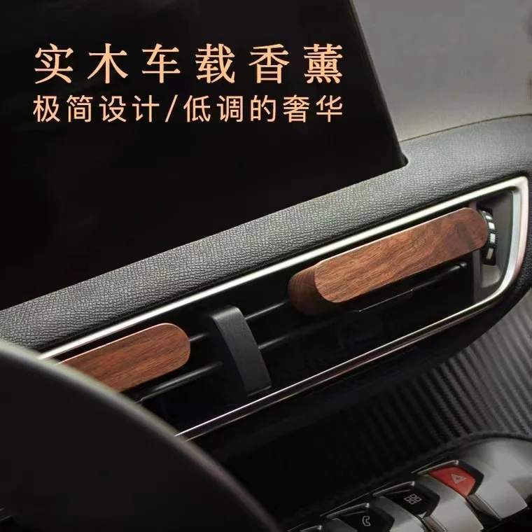 Free Custom LOGO Car aroma diffuser Natural wood Car vent air freshener Luxury new design auto scent Aromatherapy