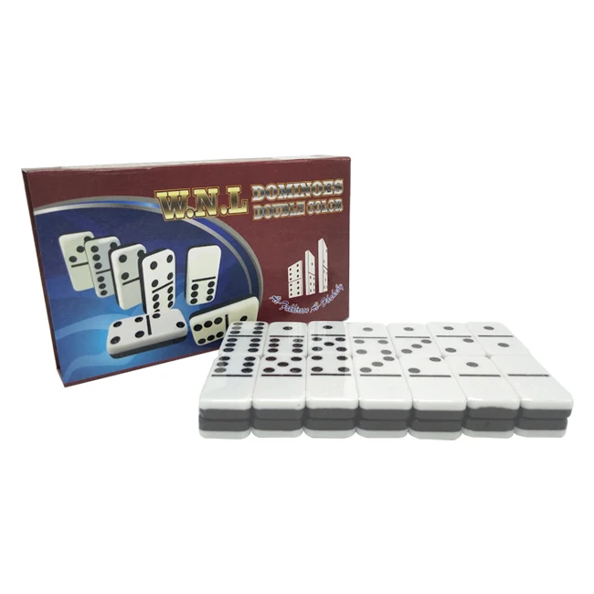 Professional Custom Two Tone Domino Tiles With Red Cardboard Box Double 6 9 12 Dominoes set Wholesale