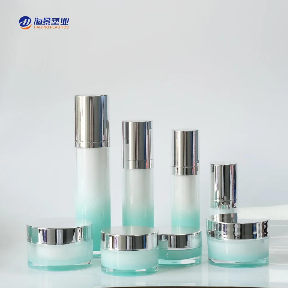 
8 oz acrylic jar cosmetic Silver lid Round Skin Care Packaging plastic Cosmetic jar 