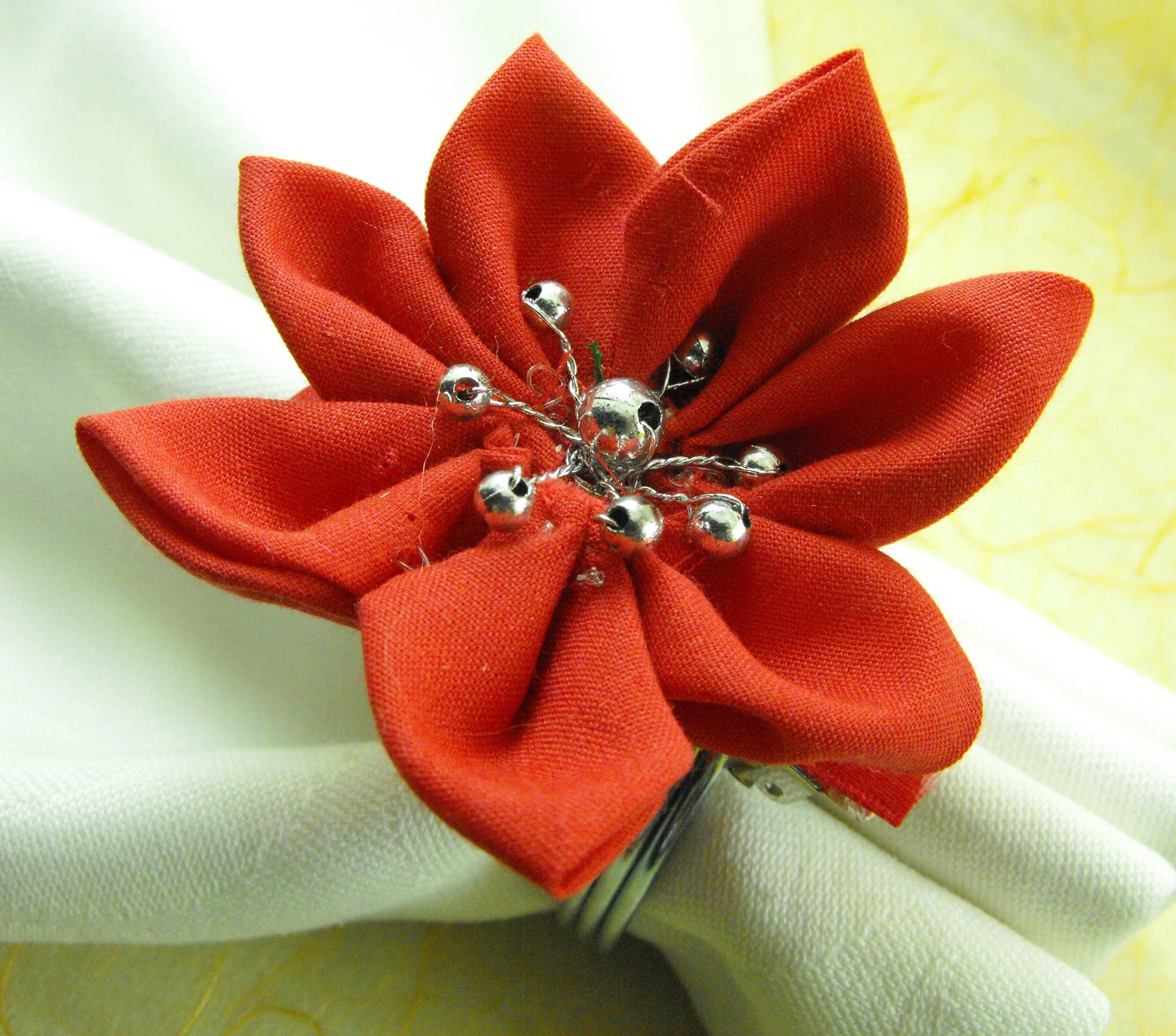 decorative cloth flowers napkin ring wedding napkin holder
