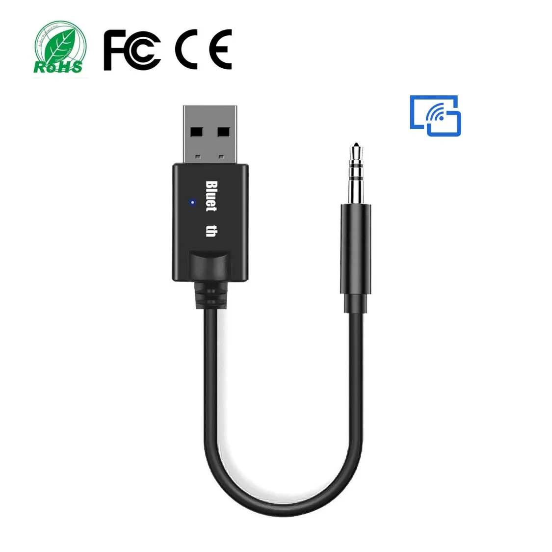 Blue Receiver Car Kit Mini USB 3.5MM Jack AUX Audio Auto MP3 Music Dongle Adapter for Wireless Keyboard FM Radio Speaker