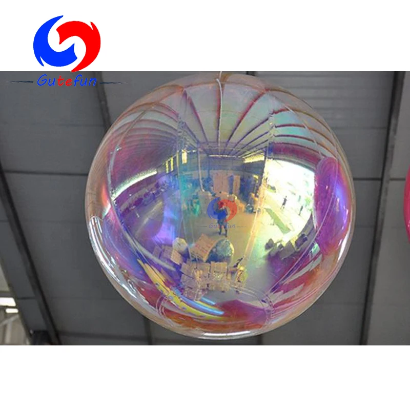 ground based suspended decorative chrome mirror finish inflatable giant shiny balls Pearlescent Giant Chrome Spheres