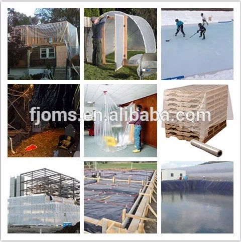 Clear / black polythene film roll sheet for construction project and paint protection