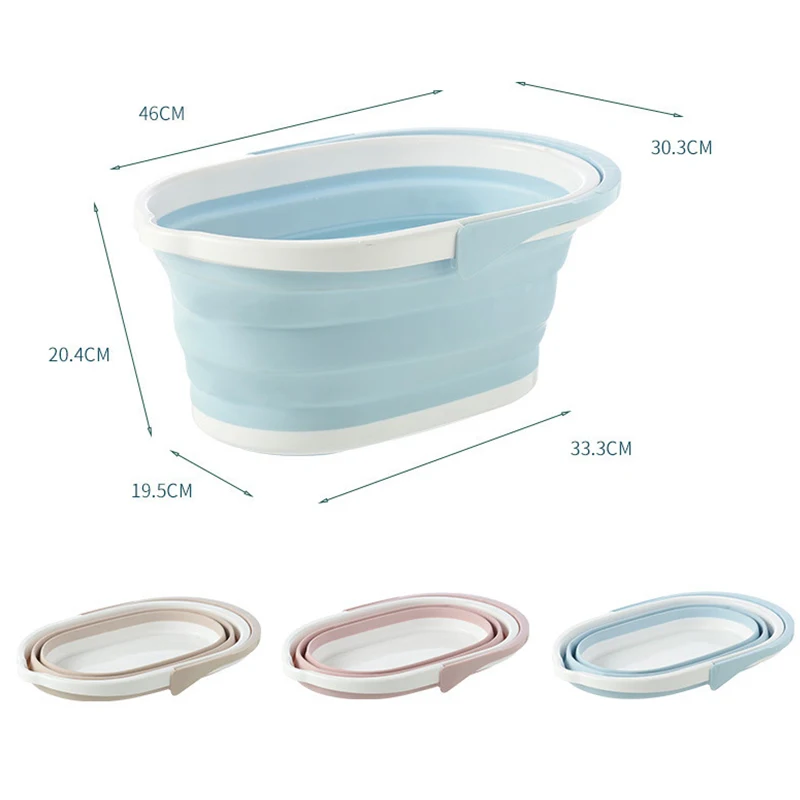 Wholesale Factory Sales Universal Collapsible Rubber Plastic Bucket Large Size Customizable Stocked Outdoor