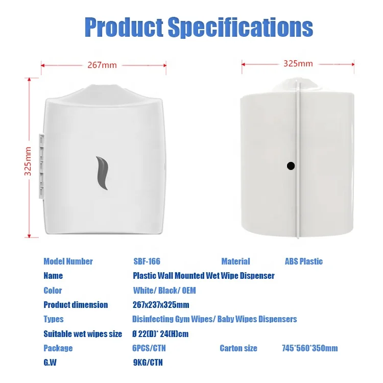 Private Label Desktop Wet Wipe Dispenser Paper Towel Holder Countertop Wet Wipes Table Dispenser