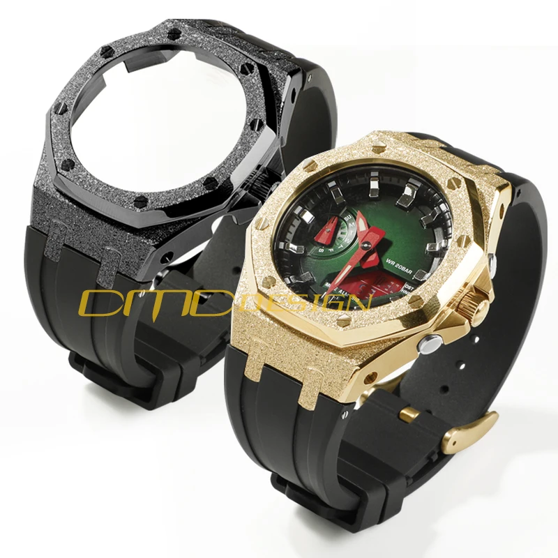 GA-2100 Gen. 4 Star Dust Watch Case Bezel Rubber Strap Silicone Band Modification Kit for Casi-Oak G shock ga2100 replacement