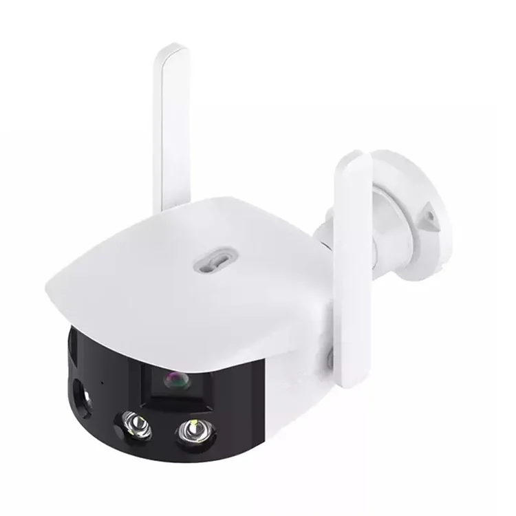 Wifi 180 degree 32:9 Outdoor icsee IP66 Wide View Angle Wireless Security Network  Dual Lens Fisheye Bullet Outdoor Wifi Camera