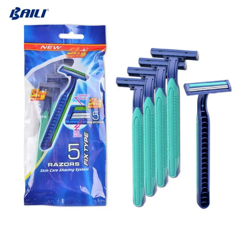 Custom Single Barber Half Blade Shaver Medical Mini Biodegradable Wheat Straw Two Blades Production Line Disposable Salon Razor