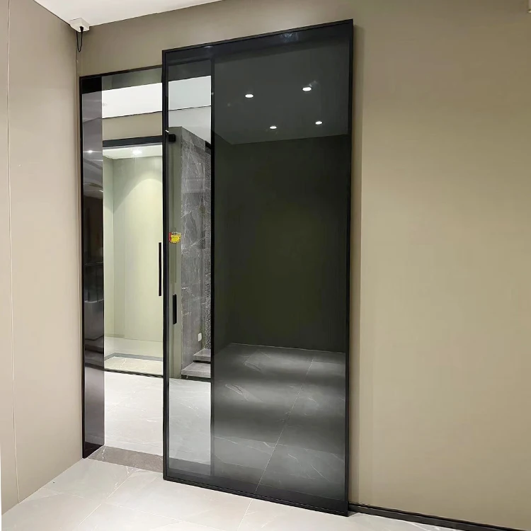 HDSAFE Soft Closing Wall Mount Sliding Door No Upper Track Bottom Track Hidden Sliding Glass Door Wooden Sliding Door Hardware