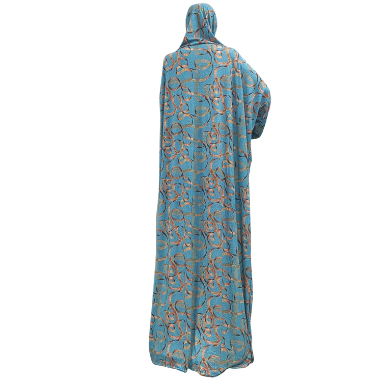 2022 Hot Design High Quality Khimar Muslim Dress with Hijab Jilbab Vintage Floral Printed Muslim Abaya Islamic kaftan abaya