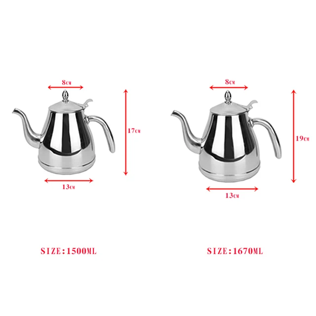 
Stainless Steel Water Kettle Thicken Teapot Coffee Pot & Infuser Strainer Kitchen Water Boiler 