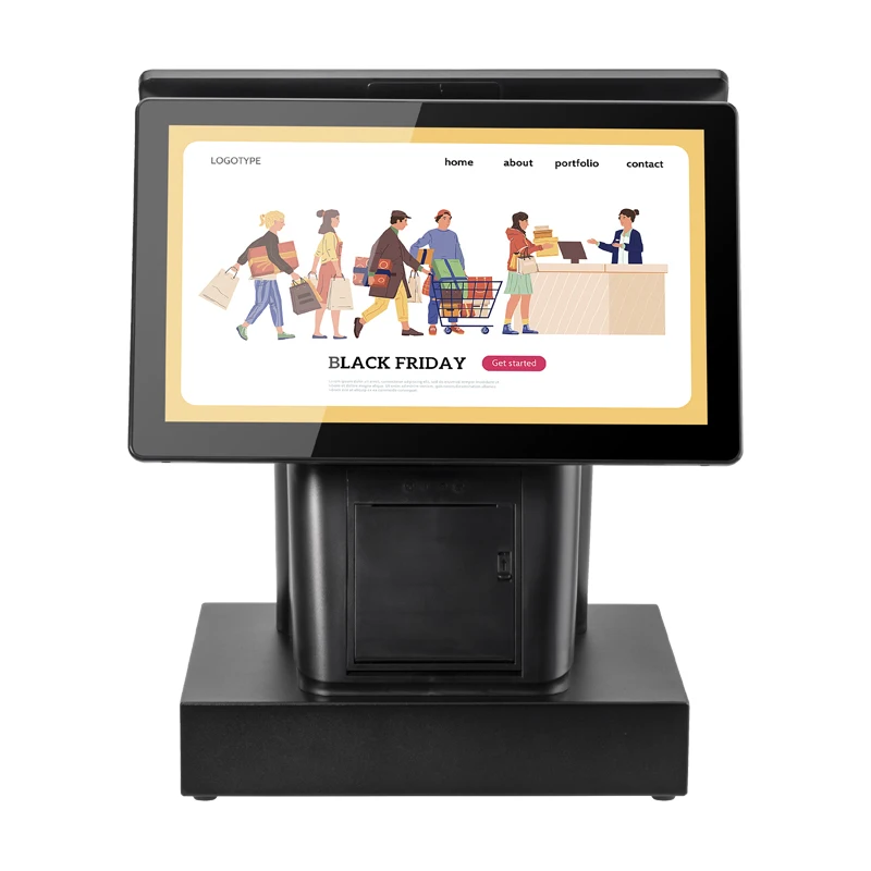 15.6 inch touch Windows system camera ticket kiosk machine with 80mm printer Barcode scanner NFC