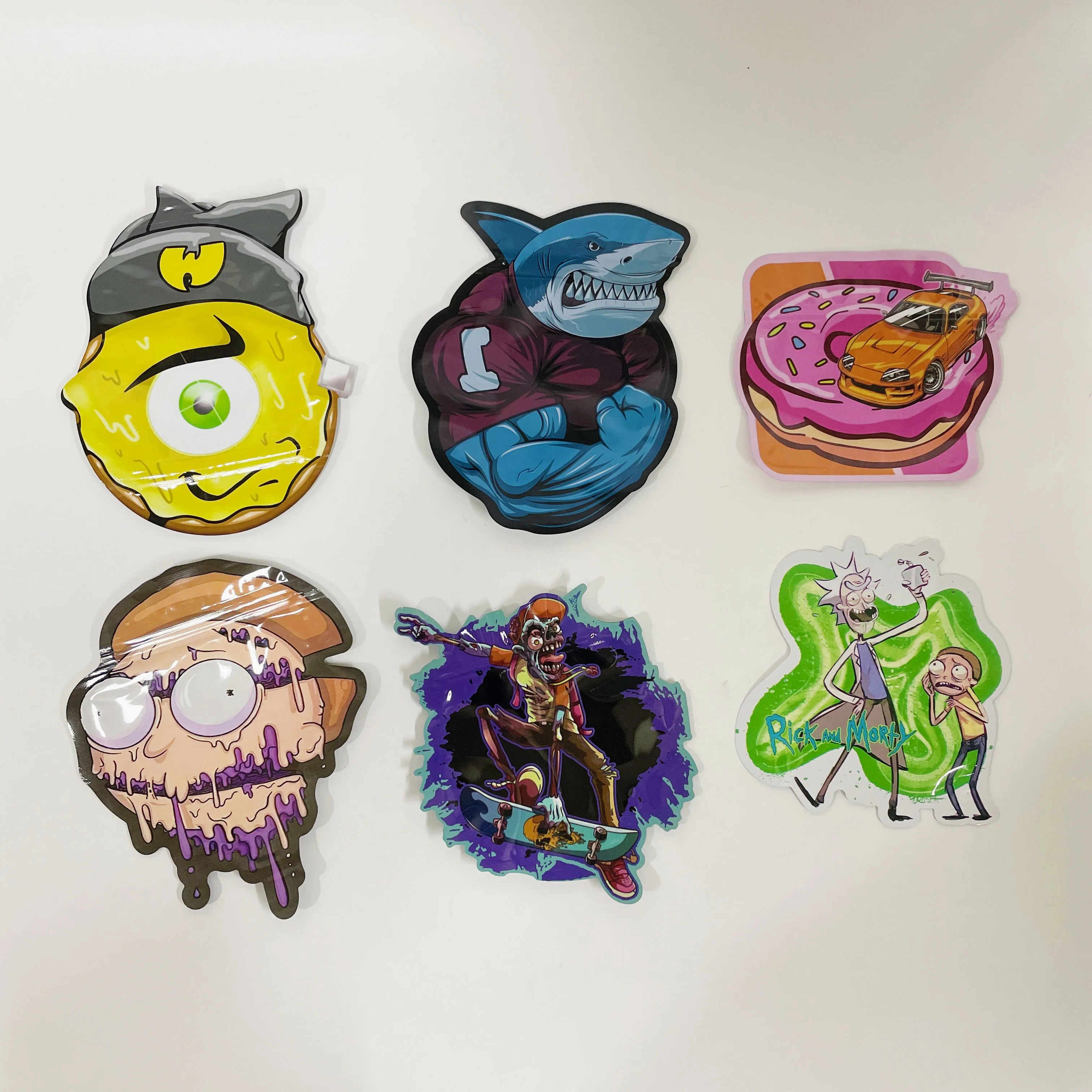 custom printed die-cut shape 3.5g plastic bags mylar pouch