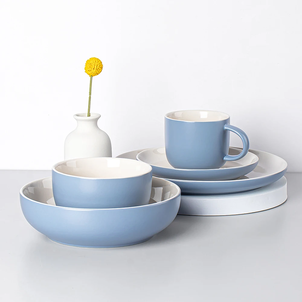 Manufacturer wholesale nordic style high quality porcelain colorful matte tableware ceramic dinnerware