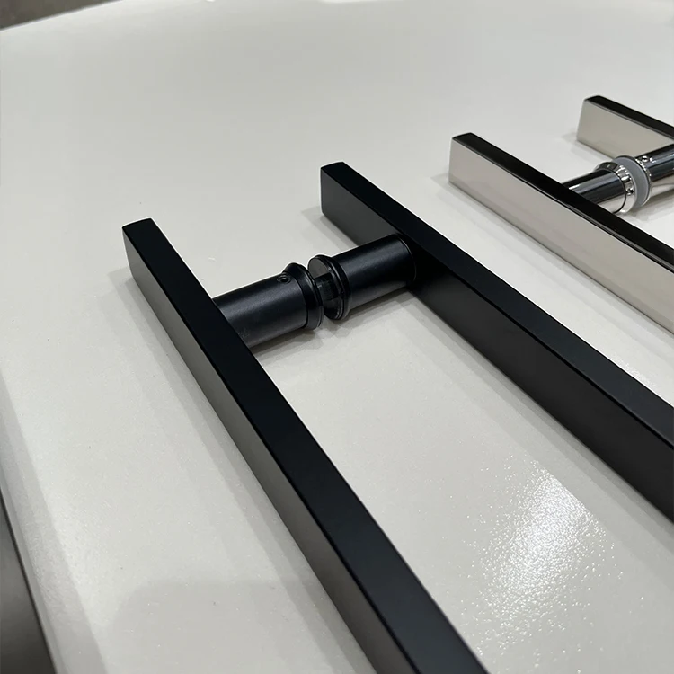 Hotel Shower Bathroom Room Glass Door Handle Home Interior Door Handle Modern Mirror Office Kitchen Sliding Door Handle Black