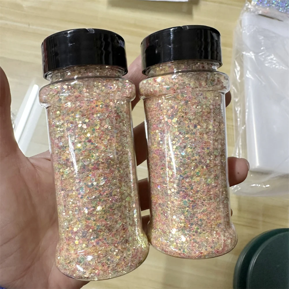 Ready To Ship 2oz high sparkle iridiscent chunky glitter in bottles