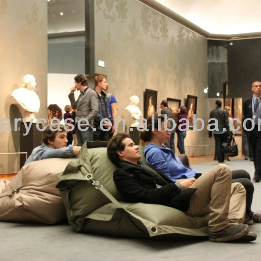 Taupe buggle up relaxing bean bag chair, adults outdoor and indoor beanbag floor cushion