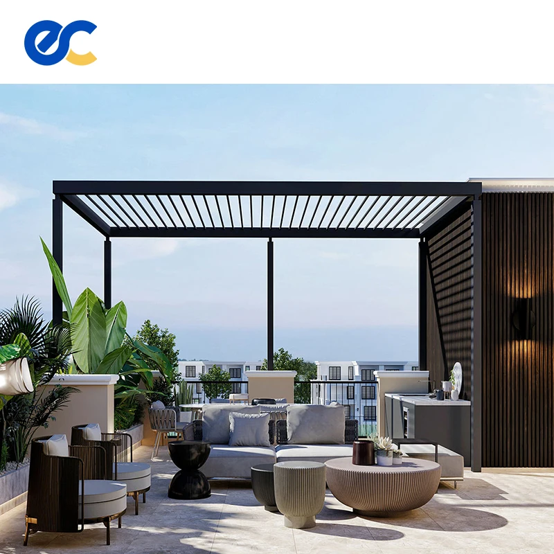 Aluminum Retractable Pergola Aluminium Outdoor Waterproof Retractable Roof Pergola