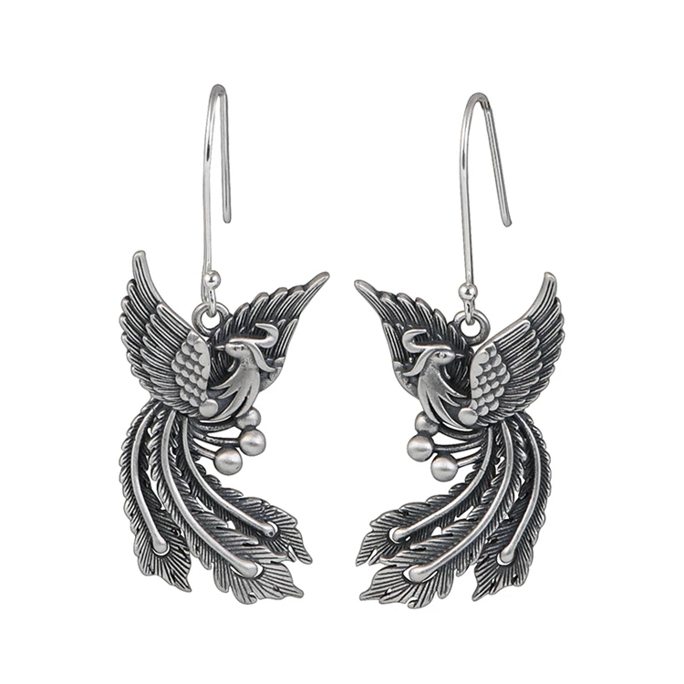 Authentic Ring Jewelry S925 Sterling Silver Jewelry Set Fashion Phoenix Ring Earrings Pendant for Women