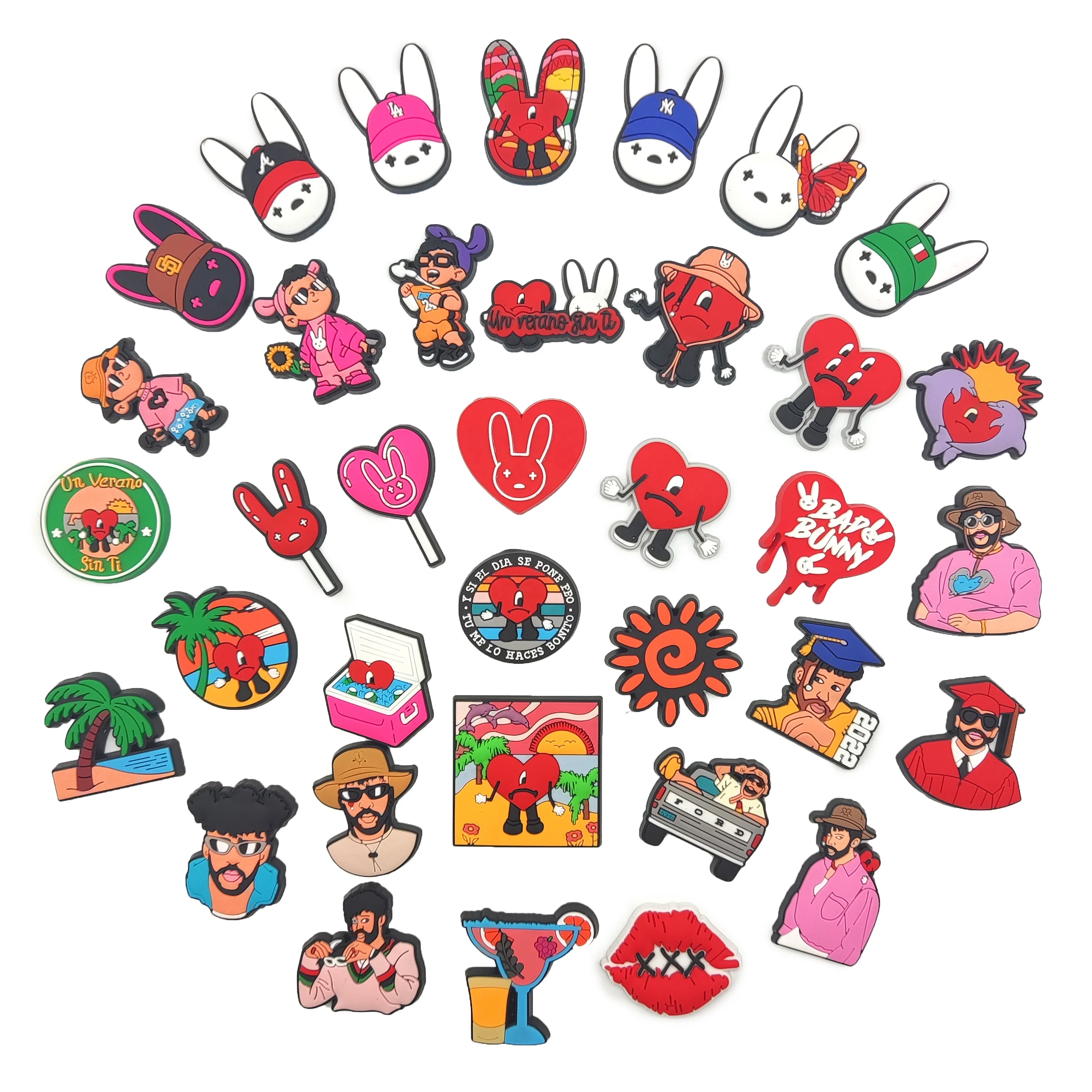 Custom Croc Charms Bad Bunny Croc Charms Shoe Decorations For Crock Charms