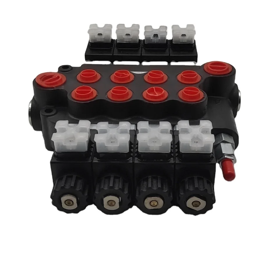 P80 series Hydraulic directional control valve with DC12V 24V electric control used in crane and truck