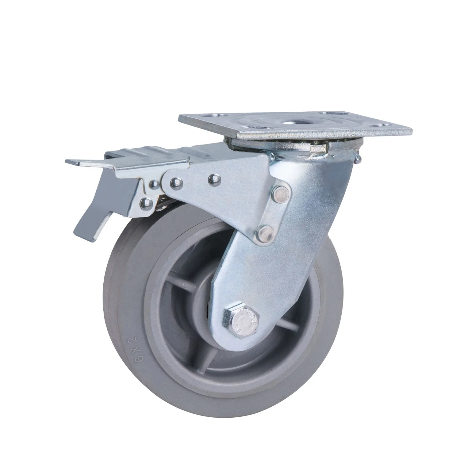 hot selling 6 inch industrial trolley swivel TPR rubber polyurethane wheels caster